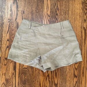 Anthropologie Olive Wrap-Front High-Rise Shorts